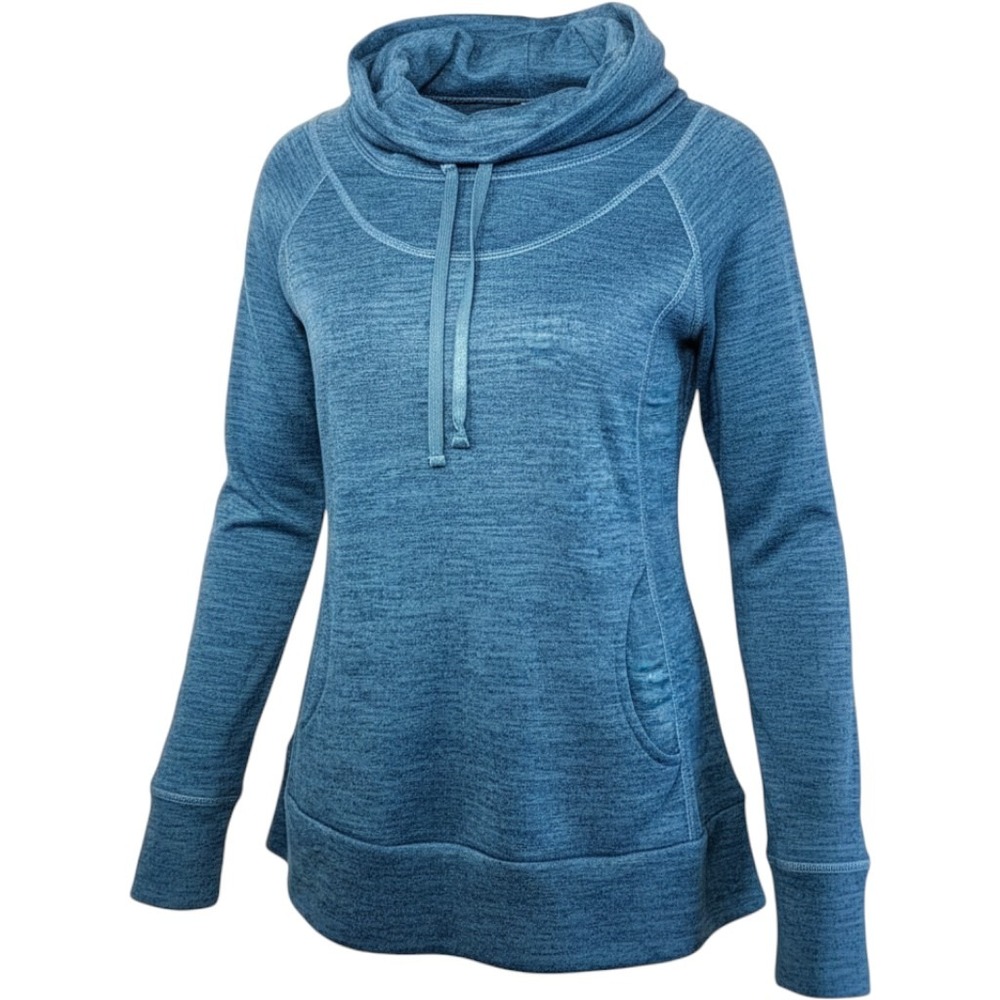 KUHL Lea Pullover Womens Small Blue Cowl Neck Layer Hike Trek Sweater Shirt